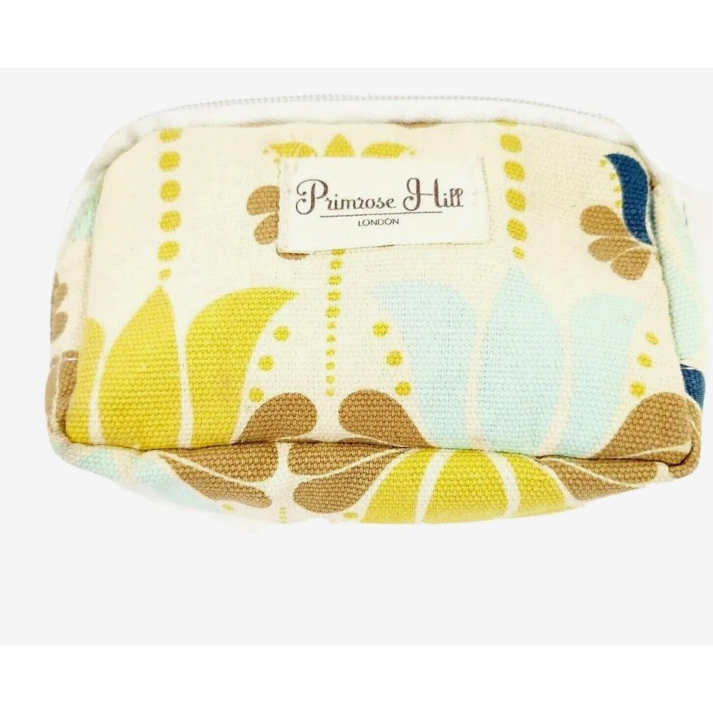 Primrose Hill London Lotus Pattern Cosmetic Bag 6" Multicolor Floral Zip Purse
